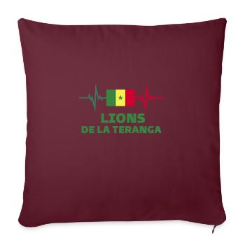 lion de teranga Football 2022 Sénégal - Housse de coussin décorative 45 x 45 cm - bordeaux - Devant