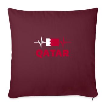 Qatar Football 2022 supporter Qatarien de Foot - Housse de coussin décorative 45 x 45 cm - bordeaux - Devant