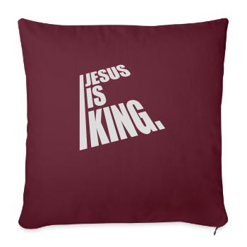 Citation de Jésus est roi - Housse de coussin décorative 45 x 45 cm - bordeaux - Devant