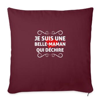 Belle-Maman Qui Déchire Cadeau Belle-Mère - Housse de coussin décorative 45 x 45 cm - bordeaux - Devant