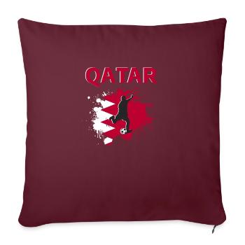 Qatar Football 2022 supporter Qatarien de Foot - Housse de coussin décorative 45 x 45 cm - bordeaux - Devant
