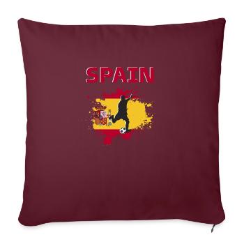 Spanien Fußball 2022 Fan des spanischen Fußballs - Sofakissenbezug 45 x 45 cm - Burgunderrot - Vorne