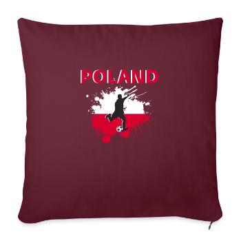 Pologne Football 2022 supporter de Pologne foot - Housse de coussin décorative 45 x 45 cm - bordeaux - Devant