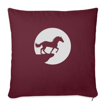 Mond Klippe Stehendes Pferd - Sofakissenbezug 45 x 45 cm - Burgunderrot - Vorne