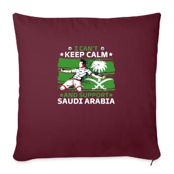 rester calme et soutenir l'Arabie saoudite - Housse de coussin décorative 45 x 45 cm - bordeaux - Devant