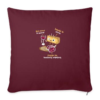 vin comté saucisson - Housse de coussin décorative 45 x 45 cm - bordeaux - Devant