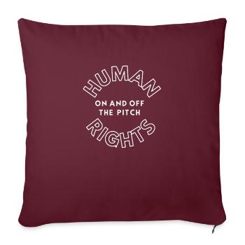 Human rights, Katar, WM, Fußball - Sofakissenbezug 45 x 45 cm - Burgunderrot - Vorne