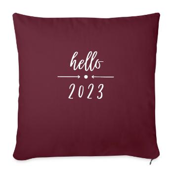 bonjour 2023 - bonjour Nouvel An - Housse de coussin décorative 45 x 45 cm - bordeaux - Devant
