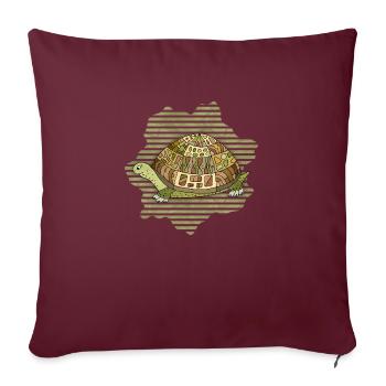 Tortue - Housse de coussin décorative 45 x 45 cm - bordeaux - Devant