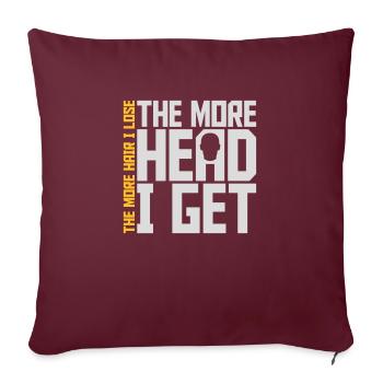 J’ai plus de tête - Housse de coussin décorative 45 x 45 cm - bordeaux - Devant