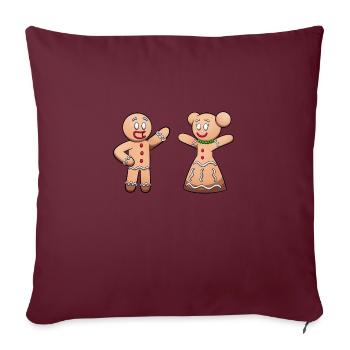 Gingerbread Man And Woman - Sofa pillowcase 17,3'' x 17,3'' (45 x 45 cm) - burgundy - Front