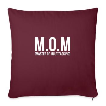 Maman maître du multitâche - Housse de coussin décorative 45 x 45 cm - bordeaux - Devant
