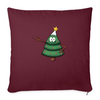 Personnage mignon de l’arbre de Noël - Housse de coussin décorative 45 x 45 cm - bordeaux - Devant