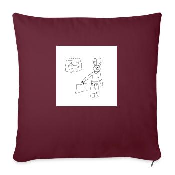 Jack le lapin - Housse de coussin décorative 45 x 45 cm - bordeaux - Devant