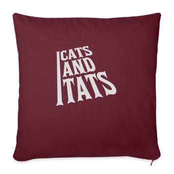 cats and tats Zitat - Sofakissenbezug 45 x 45 cm - Burgunderrot - Vorne
