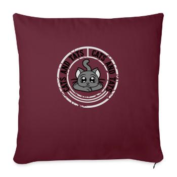 Citation de chats et de tats - Housse de coussin décorative 45 x 45 cm - bordeaux - Devant