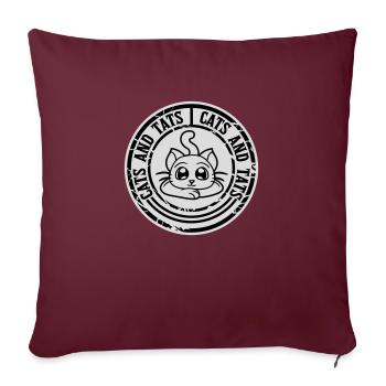 Citation de chats et de tats - Housse de coussin décorative 45 x 45 cm - bordeaux - Devant