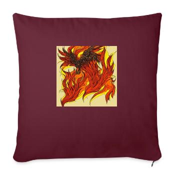 Illustration d’un phénix, style vectoriel - Housse de coussin décorative 45 x 45 cm - bordeaux - Devant