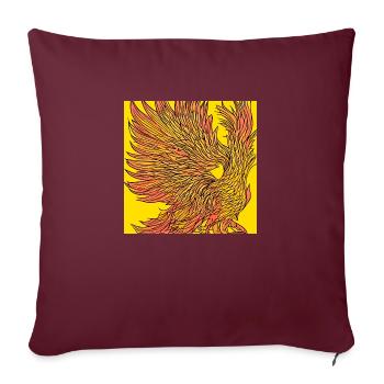 Illustration d’un phénix, style vectoriel - Housse de coussin décorative 45 x 45 cm - bordeaux - Devant