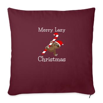 Joyeux Noël paresseux - Housse de coussin décorative 45 x 45 cm - bordeaux - Devant