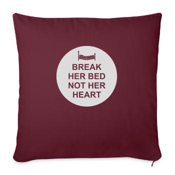 Briser sa citation de lit - Housse de coussin décorative 45 x 45 cm - bordeaux - Devant