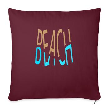 Plage - Housse de coussin décorative 45 x 45 cm - bordeaux - Devant