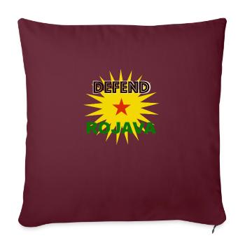 Verteidige Rojava - Sofakissenbezug 45 x 45 cm - Burgunderrot - Vorne