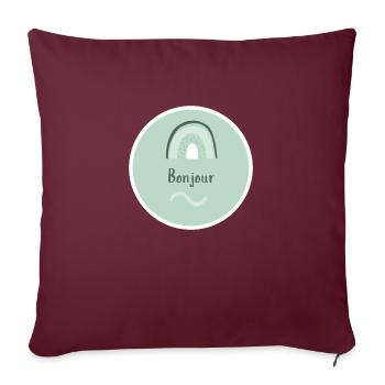 Bonjour - Housse de coussin décorative 45 x 45 cm - bordeaux - Devant