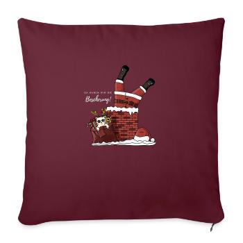 Weihnachten - Spruch - Geschenke - Katze - Sofakissenbezug 45 x 45 cm - Burgunderrot - Vorne