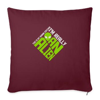 Citation extraterrestre de costume humain - Housse de coussin décorative 45 x 45 cm - bordeaux - Devant