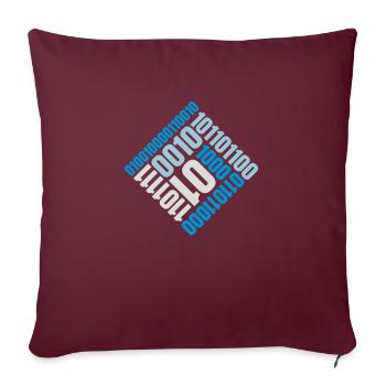 Langage de programme de code binaire - Housse de coussin décorative 45 x 45 cm - bordeaux - Devant