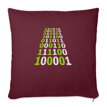 Langage de programme de code binaire - Housse de coussin décorative 45 x 45 cm - bordeaux - Devant