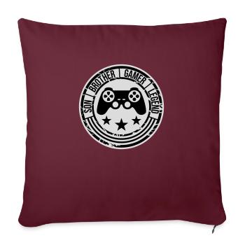 Fils Frère Gamer Légende - Housse de coussin décorative 45 x 45 cm - bordeaux - Devant