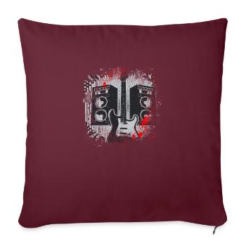 Ondes sonores Musique blues pop rock dance Hard Rock - Housse de coussin décorative 45 x 45 cm - bordeaux - Devant