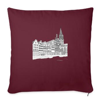 Dessin de Münster - Housse de coussin décorative 45 x 45 cm - bordeaux - Devant