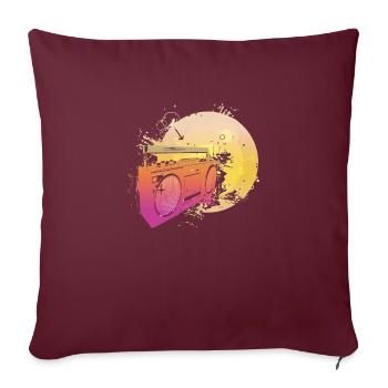 Musique Breakdance hip hop Hard Rock Punk vinyle pop - Housse de coussin décorative 45 x 45 cm - bordeaux - Devant