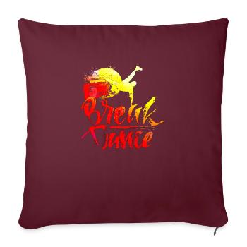 Musique drôle hip hop rétro chanson breakdance party - Housse de coussin décorative 45 x 45 cm - bordeaux - Devant
