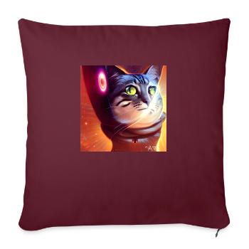 Le chat de l’univers - Housse de coussin décorative 45 x 45 cm - bordeaux - Devant