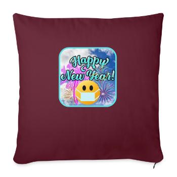Bonne année, thème coloré. - Housse de coussin décorative 45 x 45 cm - bordeaux - Devant