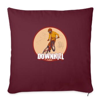 Descente VTT style vintage - Housse de coussin décorative 45 x 45 cm - bordeaux - Devant