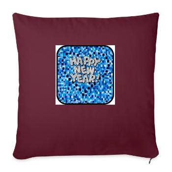 Bonne année, thème coloré. - Housse de coussin décorative 45 x 45 cm - bordeaux - Devant