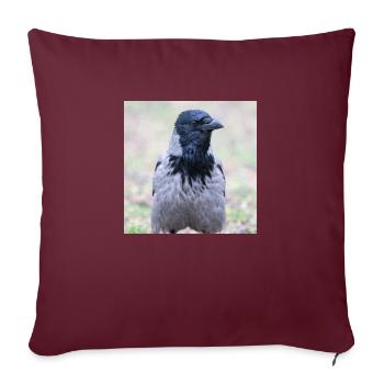 Corneille de Carrion (Aaskrähe, Corvus corone) - Housse de coussin décorative 45 x 45 cm - bordeaux - Devant