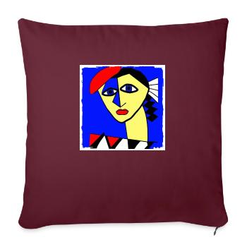 Women from paris - Housse de coussin décorative 45 x 45 cm - bordeaux - Devant