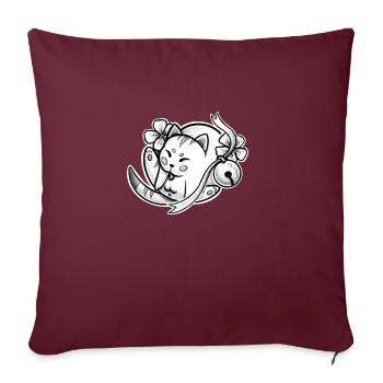Nettoyage des chats japonais - Housse de coussin décorative 45 x 45 cm - bordeaux - Devant
