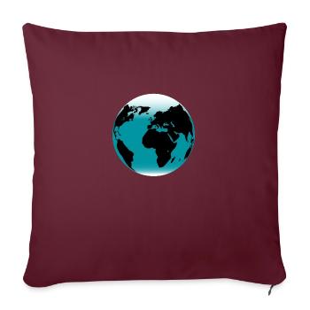 Der Planet Erde - Sofakissenbezug 45 x 45 cm - Burgunderrot - Vorne