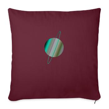 Der Planet Uranus mit Ringen - Sofakissenbezug 45 x 45 cm - Burgunderrot - Vorne