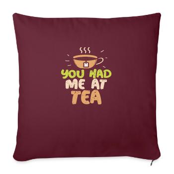 Tu m’as eu au thé - Housse de coussin décorative 45 x 45 cm - bordeaux - Devant