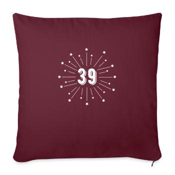 39e anniversaire étoilé - cadeau 39 ans - Housse de coussin décorative 45 x 45 cm - bordeaux - Devant
