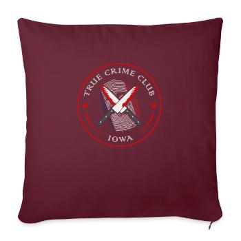 True Crime Club Iowa, Murderino Murder Show - Housse de coussin décorative 45 x 45 cm - bordeaux - Devant