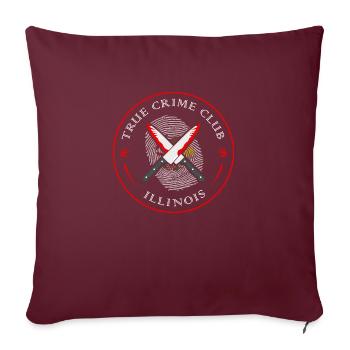 True Crime Club Illinois, Murderino Murder Show - Housse de coussin décorative 45 x 45 cm - bordeaux - Devant